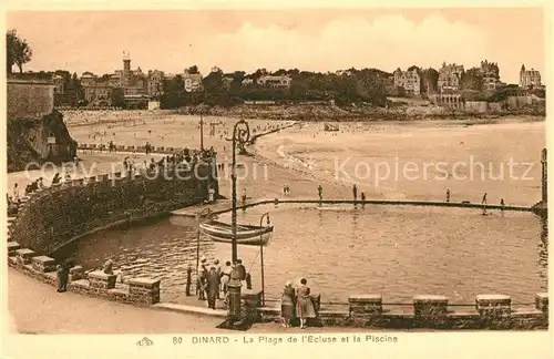 AK / Ansichtskarte Dinard_Ille_et_Vilaine_Bretagne La Plage de lEcluse et la Piscine Dinard_Ille Kat. Dinard