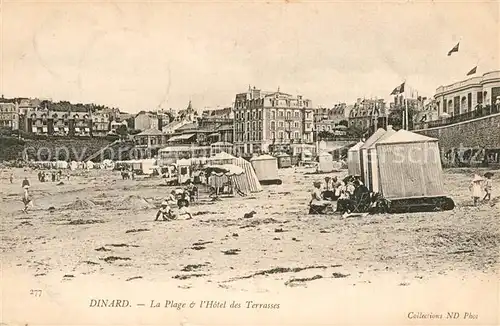 AK / Ansichtskarte Dinard_Ille_et_Vilaine_Bretagne La Plage et lHotel des Terrasses  Dinard_Ille Kat. Dinard
