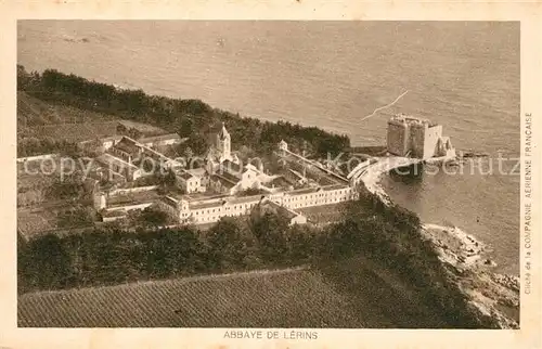 AK / Ansichtskarte Ile_Saint Honorat_Alpes_Maritimes Abbaye de Lerins Vue aerienne Ile_Saint Honorat