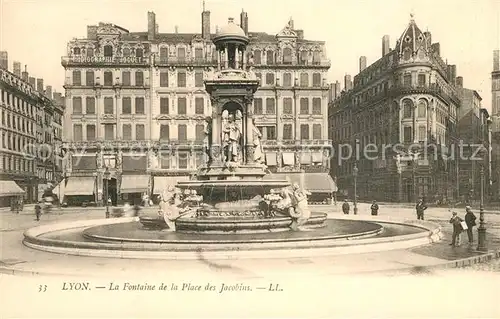 AK / Ansichtskarte Lyon_France Brunnen Place des Jacobins Lyon France Kat. Lyon