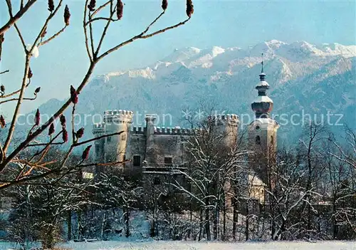 AK / Ansichtskarte Marzoll Schloss St Valentins Kirche im Winter mit Untersberg Berchtesgadener Alpen Marzoll Kat. Bad Reichenhall