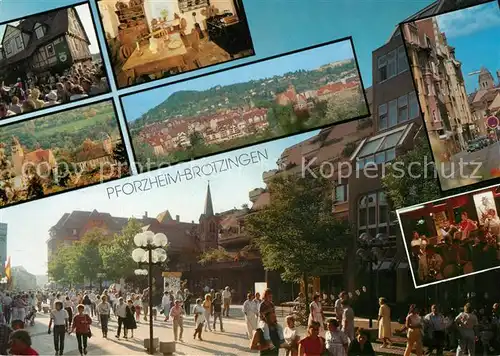 AK / Ansichtskarte Broetzingen Marktplatz Fussgaengerzone Haus fuer Brauchturm und Heimatpflege Stadtmuseum Kirche Museum Wallberg Jazzkneipe Broetzingen Kat. Pforzheim