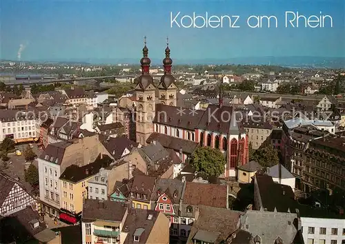 AK / Ansichtskarte Koblenz_Rhein Stadtpanorama mit Kirche Koblenz_Rhein Kat. Koblenz
