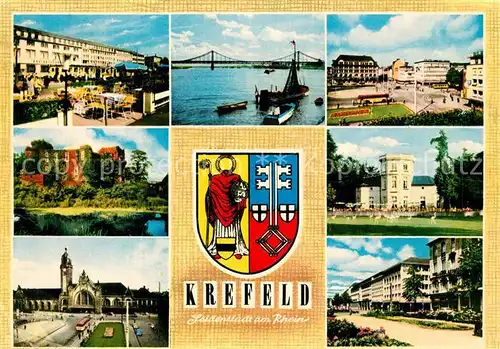 AK / Ansichtskarte Krefeld Teilansichten Seidenstadt am Rhein Wappen Krefeld Kat. Krefeld