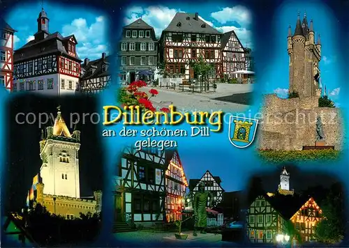 AK / Ansichtskarte Dillenburg Historische Altstadt Fachwerkhaeuser Wilhelmsturm Oranienstadt Dillenburg Kat. Dillenburg