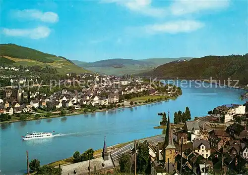 AK / Ansichtskarte Alf_Bullay_Mosel Panorama Blick ueber die Mosel mit Marienburg Alf_Bullay_Mosel