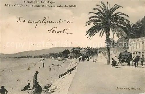 AK / Ansichtskarte Cannes_Alpes Maritimes Plage et Promenade du Midi Cannes Alpes Maritimes Kat. Cannes