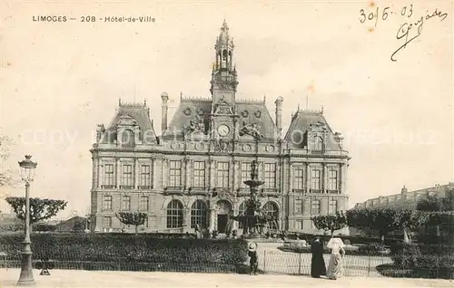 AK / Ansichtskarte Limoges_Haute_Vienne Hotel de Ville Limoges_Haute_Vienne Kat. Limoges