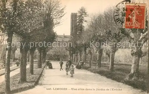 AK / Ansichtskarte Limoges_Haute_Vienne Une allee dans le Jardin de l Eveche Limoges_Haute_Vienne Kat. Limoges