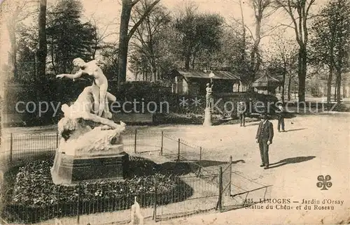 AK / Ansichtskarte Limoges_Haute_Vienne Jardin dOrsay Statue du Chene et du Roseau Limoges_Haute_Vienne Kat. Limoges