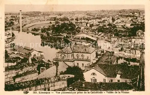 AK / Ansichtskarte Limoges_Haute_Vienne Vue panoramique prise de la Cathedrale Vallee de la Vienne Limoges_Haute_Vienne Kat. Limoges