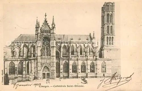 AK / Ansichtskarte Limoges_Haute_Vienne Cathedrale Saint Etienne Limoges_Haute_Vienne Kat. Limoges