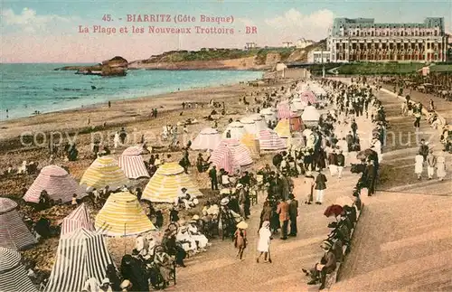 AK / Ansichtskarte Biarritz_Pyrenees_Atlantiques Plage Nouveaux Trottoirs Biarritz_Pyrenees Kat. Biarritz