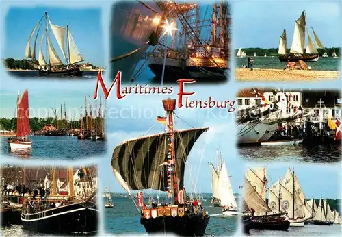 AK / Ansichtskarte Flensburg Maritimes Flensburg Segelschiffe Hafen Flensburg Kat. Flensburg