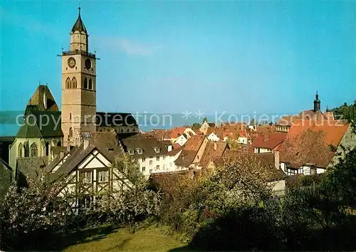 AK / Ansichtskarte ueberlingen_Bodensee Ortsansicht Kurstadt mit Kirche ueberlingen Bodensee Kat. ueberlingen