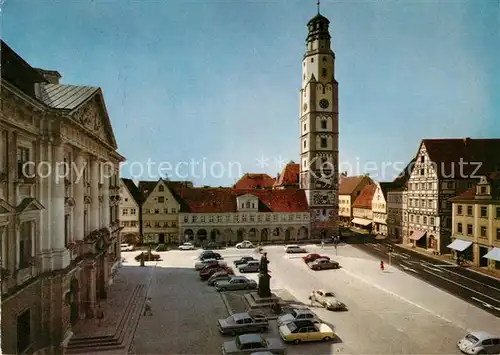 AK / Ansichtskarte Lauingen_Donau Marktplatz Denkmal Schimmelturm Geburtsort von Albertus Magnus Lauingen Donau Kat. Lauingen (Donau)