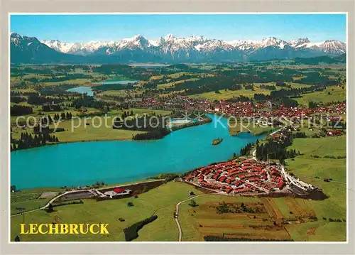 AK / Ansichtskarte Lechbruck_See mit Tiroler und Allgaeuer Hochgebirge Fliegeraufnahme Lechbruck See Kat. Lechbruck am See