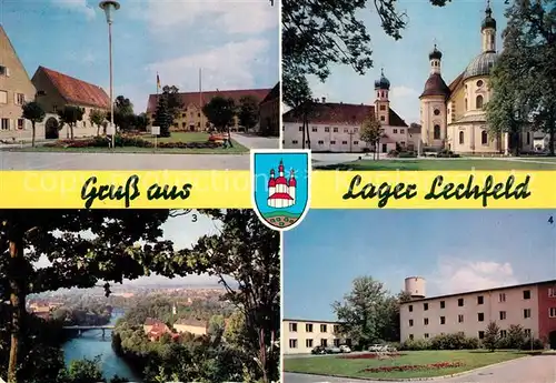 AK / Ansichtskarte Lager_Lechfeld Hauptwache Suedwache Kloster Panorama Lechtal Lager_Lechfeld Kat. Schwabmuenchen