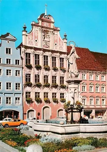 AK / Ansichtskarte Landsberg_Lech Rathaus Marienbrunnen Landsberg_Lech Kat. Landsberg am Lech