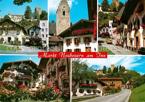 AK / Ansichtskarte Neubeuern Ortsmotiv mit Burg Kirchturm Bayerisches Inntal Neubeuern Kat. Neubeuern_Inn