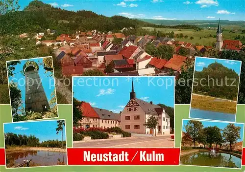 AK / Ansichtskarte Neustadt_Kulm Ortsansicht mit Kirche Aussichtsturm Teich Neustadt_Kulm Kat. Neustadt am Kulm