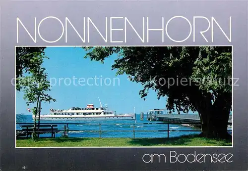 AK / Ansichtskarte Nonnenhorn Uferpartie am See Dampfer Bootsanleger Nonnenhorn Kat. Nonnenhorn_Bodensee