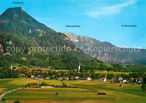 AK / Ansichtskarte Nussdorf_Inn Gesamtansicht mit Kranzhorn Kaisergebirge Gross Venediger Inntaler Alpen Nussdorf Inn Kat. Nussdorf a.Inn