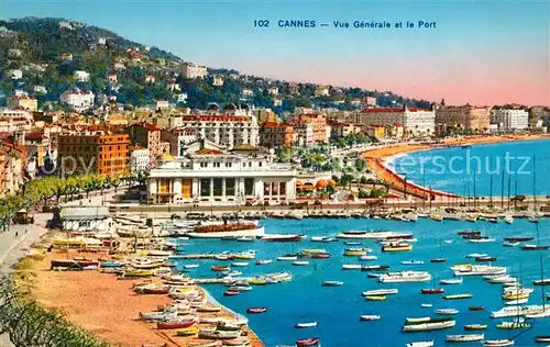 AK / Ansichtskarte Cannes_Alpes Maritimes Vue generale et le Port Cannes Alpes Maritimes Kat. Cannes