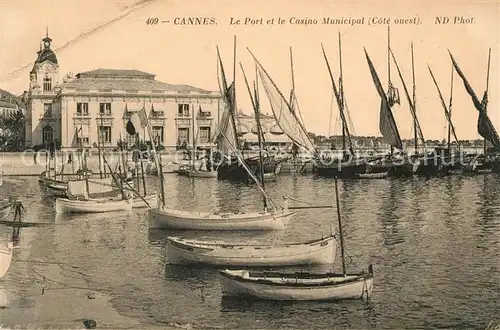 AK / Ansichtskarte Cannes_Alpes Maritimes Le Port et le Casino Municipal Cannes Alpes Maritimes Kat. Cannes