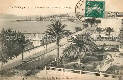 AK / Ansichtskarte Cannes_Alpes Maritimes Vue prise de lHotel de la Plage Cannes Alpes Maritimes Kat. Cannes