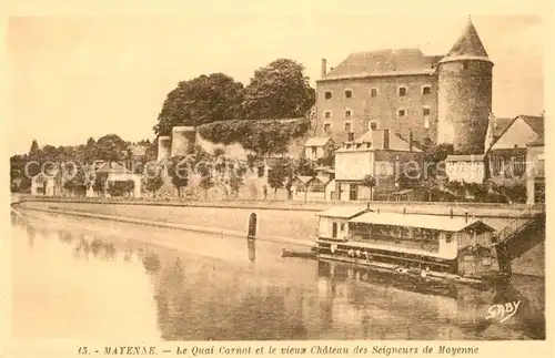 AK / Ansichtskarte Mayenne Schloss Quai Carnot  Mayenne Kat. Mayenne