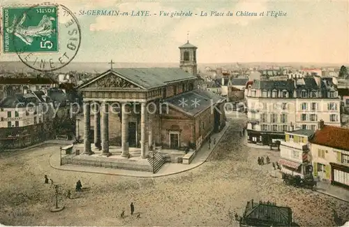 AK / Ansichtskarte Saint Germain en Laye Place du Chateau et Eglise Saint Germain en Laye Kat. Saint Germain en Laye