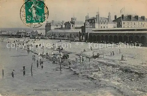 AK / Ansichtskarte Cherbourg_Octeville_Basse_Normandie Casino Plage Strand Cherbourg_Octeville Kat. Cherbourg Octeville