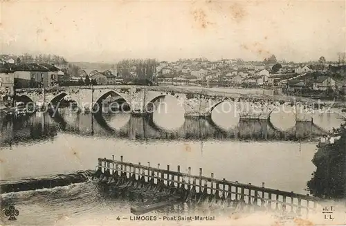 AK / Ansichtskarte Limoges_Haute_Vienne Pont Saint Martial Limoges_Haute_Vienne Kat. Limoges