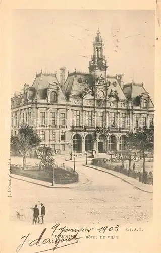 AK / Ansichtskarte Limoges_Haute_Vienne Hotel de Ville Limoges_Haute_Vienne Kat. Limoges