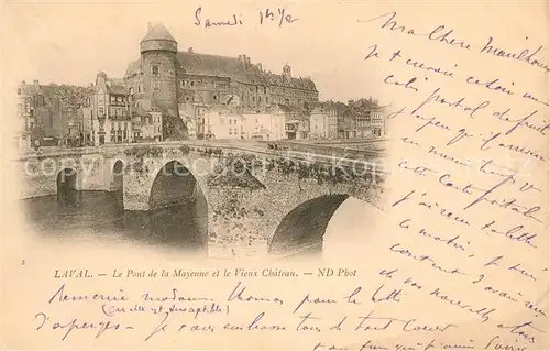 AK / Ansichtskarte Laval_Mayenne Pont de la Mayenne Vieux Chateau Laval Mayenne Kat. Laval