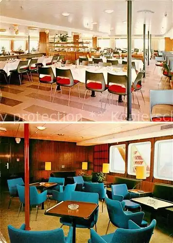 AK / Ansichtskarte Schiffe_Ships_Navires Koldt bord restaurant 1. kl. rygesalon Schiffe_Ships_Navires