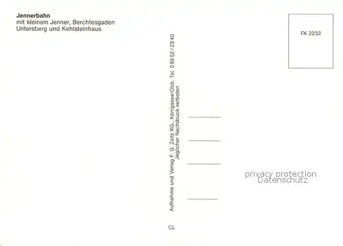 AK / Ansichtskarte Berchtesgaden Jennerbahn kleine Jenner Untersberg Kehlsteinhaus  Berchtesgaden Kat. Berchtesgaden