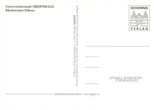 AK / Ansichtskarte Greifswald Klosterruine Eldena  Greifswald