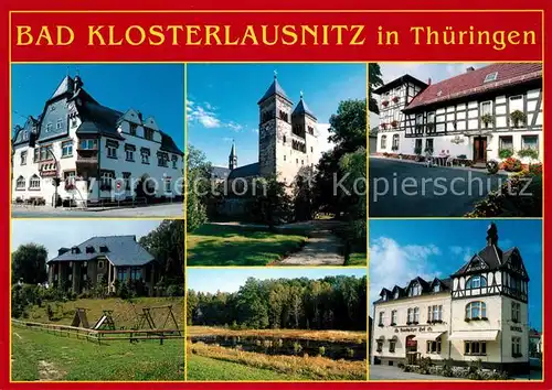 AK / Ansichtskarte Bad_Klosterlausnitz Rathaus Klosterkirche Pension Grafehaus Moorwiesen Hotel Herzog Ernst Bad_Klosterlausnitz Kat. Bad Klosterlausnitz