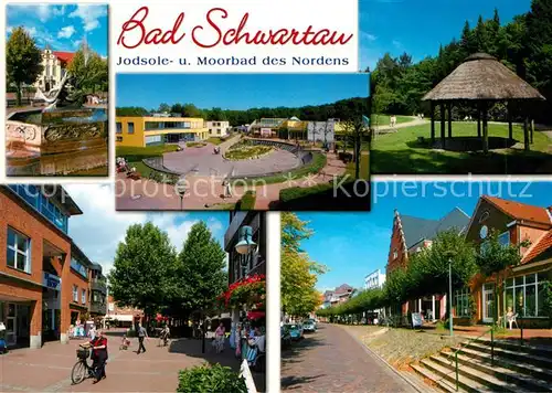 AK / Ansichtskarte Bad_Schwartau Brunnen Fussgaengerzone Haeuserpartie Kurzentrum Park Jodsolbad Mineralbad Bad_Schwartau Kat. Bad Schwartau
