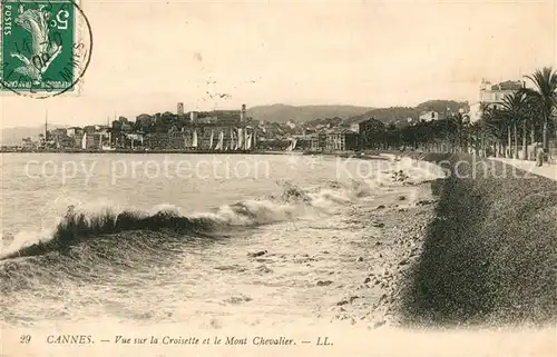 AK / Ansichtskarte Cannes_Alpes Maritimes Vue sur la Croisette et le Mont Chevalier Cannes Alpes Maritimes Kat. Cannes