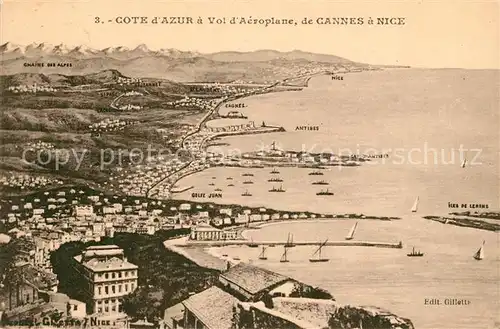 AK / Ansichtskarte Cannes_Alpes Maritimes Vue generale aerienne de Cannes a Nice Cannes Alpes Maritimes Kat. Cannes