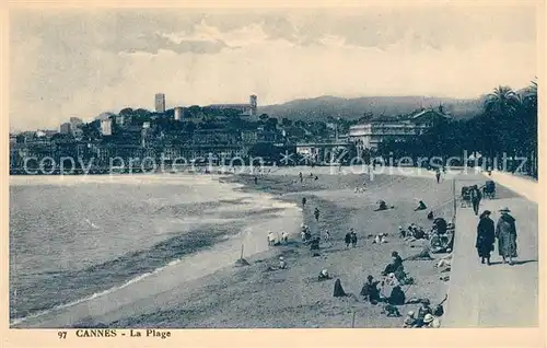 AK / Ansichtskarte Cannes_Alpes Maritimes La Plage Cannes Alpes Maritimes Kat. Cannes