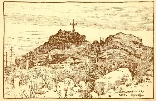 AK / Ansichtskarte Hartmannswillerkopf La Croix des Volontaires du Haut Rhin Hartmannswillerkopf Kat. Hartmannswiller