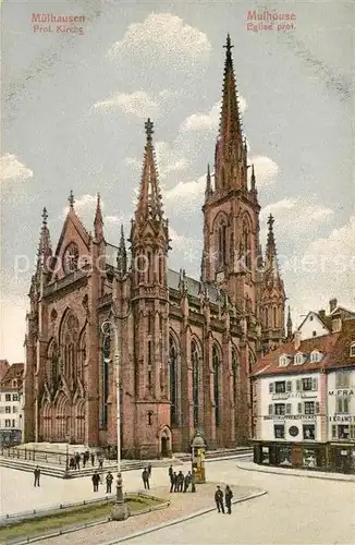 AK / Ansichtskarte Muelhausen_Elsass Prot Kirche Muelhausen Elsass Kat. Mulhouse
