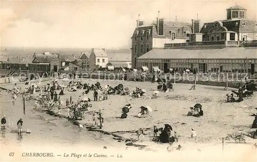 AK / Ansichtskarte Cherbourg_Octeville_Basse_Normandie La Plage et le Casino Cherbourg_Octeville Kat. Cherbourg Octeville