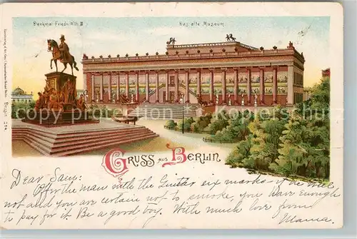 AK / Ansichtskarte Berlin Denkmal Friedrich Wilhelm II Altes Museum Berlin Kat. Berlin