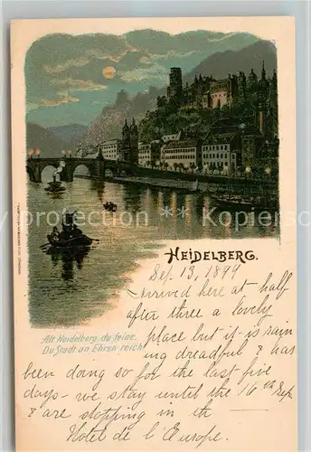 AK / Ansichtskarte Heidelberg_Neckar Schloss Neckarpartie Heidelberg Neckar Kat. Heidelberg