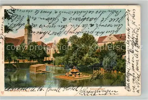 AK / Ansichtskarte Konstanz_Bodensee Schwanenteich Kirche Konstanz_Bodensee Kat. Konstanz